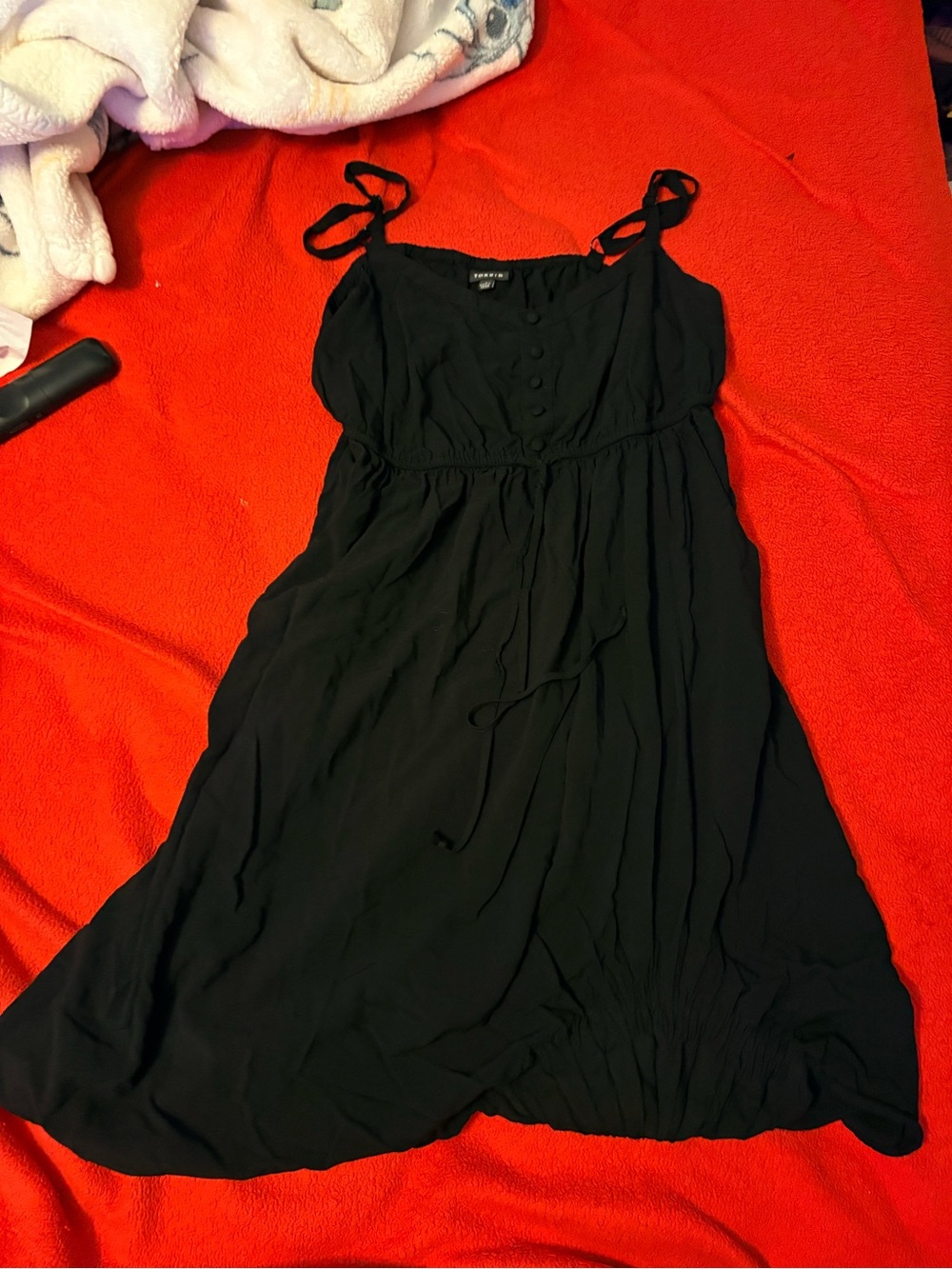 torrid Black Tie-Shoulder Midi Dress